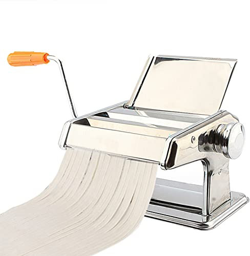 Manuelle Nudelmaschine, Edelstahl 3-in-1 Pastamaker mit Zwei Breiten, Walze und Kutter aus Edelstahl für Nudeln Spaghetti Fettuccine Lasagna