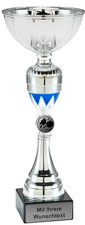 Pokale 8er Serie ET.393B Silber/blau 30,5 cm
