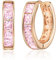 Linawe Piccoli orecchini a cerchio rosa, in oro rosa, piercing a elica, da donna, orecchini a perno, orecchini, orecchini piercing