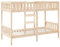 vidaXL Etagenbett, Kinderbett mit Rausfallschutz Leiter, Bettgestell mit Lattenrost, Bett Stockbett Holzbett, 75x190cm Massivholz Kiefer