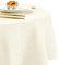 DWCN Champagner Tischdecke Rund 140cm，Tischdecke Leinenoptik Abwaschbar Tischdecke Outdoor Tischdecke Wetterfest Tischwäsche für Esszimmer, Garten, Party, Hochzeiten, Haushalt Wohnzimmer, Balkon