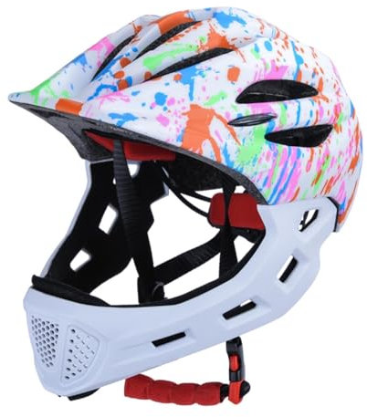 Ronyme Casque de vélo pour Enfants Casque de vélo Casque intégral de Cyclisme pour garçons et Filles Escalade Équitation, Blanc