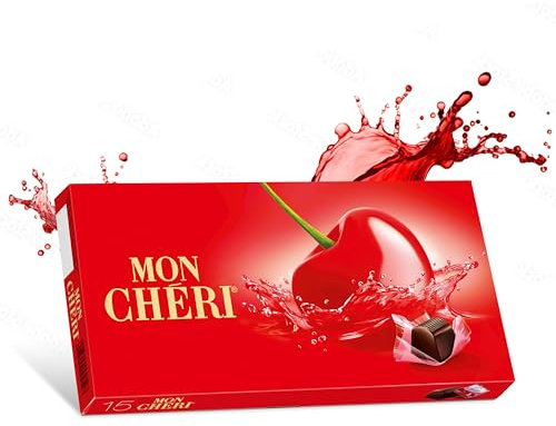 MonChéri Pralinen Schokolade – 157g (15 Stück) – Ein Genuss für Liebhaber – Chocolate mit Kirschlikör – Süßigkeiten für Erwachsene – Zum Jahrestag, Geburtstag, Weihnachten oder einfach Naschen
