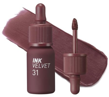 Peripera Ink the Velvet Lip Tint - High Pigment Color, Longwear, Weightless, Not Animal Tested, Gluten-Free, Paraben-Free (31 WINE NUDE, 4g)