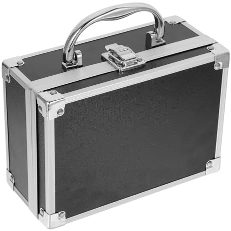 FRCOLOR Aluminium-Make-up-Koffer Klein Robust Für Kosmetik Und Accessoires Tragbarer Organizer Mit Stabilem Aluminiumgehäuse Für Makeup Artists Und Unterwegs Langlebiger Kosmetikkoffer Sch