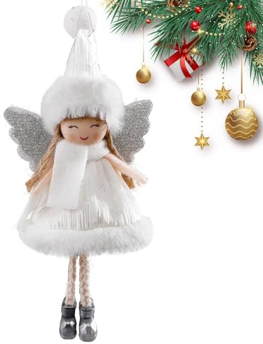 Weihnachten Engel Mädchen,Plüsch Engelpuppe Niedliche Weihnachtsbaumschmuck - Handgefertigte Weihnachtsbaumschmuck, Engelaufhängungen für Büro und Zuhause, Weihnachten
