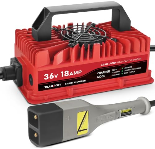 TRAMROOT 18 Amp Golf Cart Charger for EZGO TXT 36 Volt Lead Acid Battery, Upgraded D-Style Plug