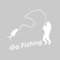 GO FISHING weiß Autoaufkleber, Angler Aufkleber, car Sticker,für E-Bikes, Motorräder, wasserdicht, farbecht, Outdoor car sticker(1Stück，14cm*11cm）