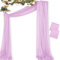 MLMC Vorhangstoff für Hochzeitsbögen, 2 Stoffbahnen, 73,7 cm x 6,8 m, extra lang, Lavendel, Gaze-Vorhänge, durchscheinende Hintergrundvorhänge, 6,5 m, für Hochzeiten, Partys, Deckendekoration, Lila /