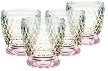 Villeroy & Boch Boston Pearl Wasserglas 4er Set, Bunt Schimmernd, Spülmaschaschinenfest, Glas für Wasser und Säfte, Trinkglas, Buntes Glas, Saftglas, Kristallglas
