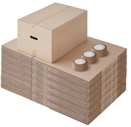 Pack and Move - 60 Umzugskartons zweites Leben - 57 x 39 x 34 cm - Umzugskartons - Sekunde Hand - 1 Aufkleber gratis