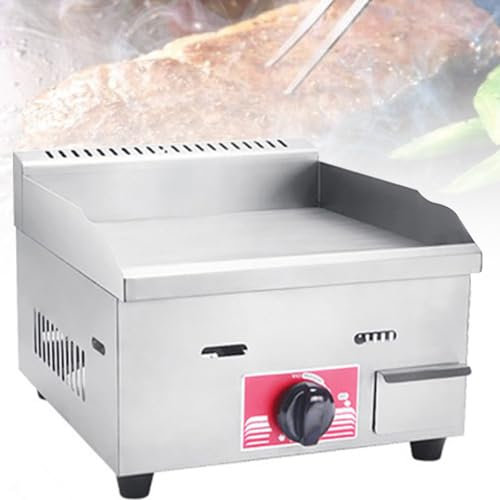 XSDAJSD Kommerzielle Gasgrillplatten, Arbeitsplatten-Grillplatte mit Flacher Oberseite, Bratpfanne mit Flacher Oberseite, einstellbare Temperatur, Küchen-Gasgrill, für Picknick
