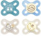 MAM Original Start Day & Night Schnuller | 0-2 Monate | Babyschnuller für Neugeborene | 94% Akzeptanz | stillfreundlich | von 100% der Hebammen empfohlen | SkinSoft Silikon | blue | 4 Stück