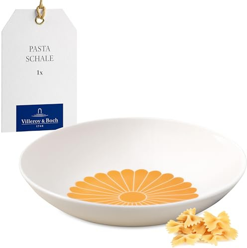 Villeroy & Boch - Fleur soleil piatto da pasta giallo, lavabile in lavastoviglie, utilizzabile in microonde, ciotola pasta, tagliatelle, insalate, piatto fondo, da pasta, arancione Porcellana Premium