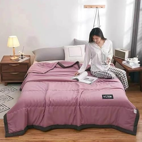 Generisch Tagesdecke 200x230cm Kühlende Sommerdecke Rosa Kuscheldecke Kühlende Matratzenauflage Waschbar Selbstkühlende Kann Körper Kühl Halten für Decke Couch Bett überwurfdecke Wohnzimmer Decke