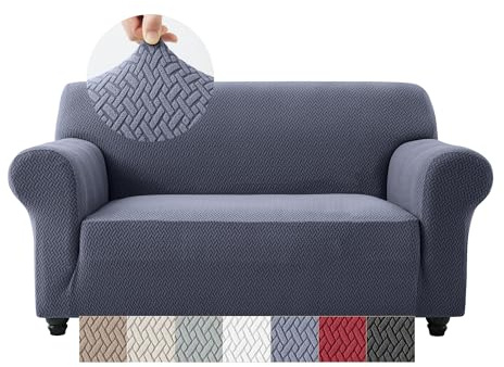 Moonlight Bedding High Stretch Sofa Cover 2 Seater – Spandex Elastic Fit Sofa Slipcovers, Soft Washable Furniture Protector for Pets/Kids/Dogs, Non Slip Couch Covers Navy (Fits 57–70)