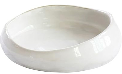 LOUIE SILNA Decorative Bowl Irregular Ceramic Fruit Bowl for Kitchen Countertop Ceramic Table Centerpiece Decorative Key Bowl Suitable for Entryway Table, Dishwasher and Microwave (Ivory White)