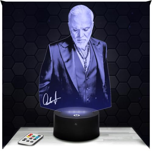 Lampephoto.fr - Lampe Nino de angelo 3D Touch Nachtlicht Deutscher Sänger | Made in France, Sockel & Größe wählbar, dimmbar, Batterie/USB, HD-Lasergravur, Geschenk für Sie & Ihn