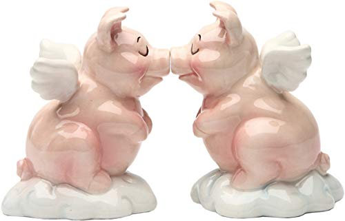 Salz und Pfefferstreuer Schweine Magnet Salz und Pfeffer küssend rosa