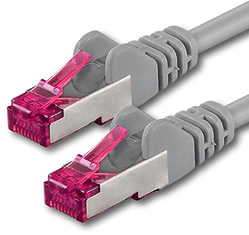 15m - gris - 1 pièce - câble réseau CAT6a (10Gb/s) S-FTP CAT 6a Lankacable - certifié GHMT PIMF 500 MHz Cat5 Cat5e Cat6 Cat6a Cat7 pour switch, routeur, modem, Internet