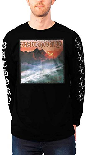 Bathory T Shirt Twilight of The Gods Logo Nue offiziell Herren Schwarz Long M