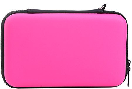 Demiawaking Eva Lagerung Reißverschluss Tasche Schutzhülle Abdeckungs Haut Gehäuse Deckel für Nintendo 3DS XL LL (Pink)