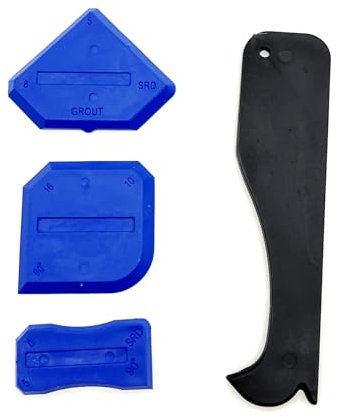 JZK Satz von 4 Stück Silikon Schaber Werkzeug Set Fugi Fugenwerkzeug Kit für Küche Badezimmer Boden Sealant Sealing