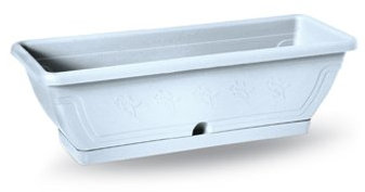 Blim Venezia fioriera con sottovaso, Bianco, 40 x 19 x 16 cm