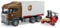 bruder 03581 - Scania R-Serie UPS Logistik-LKW & Mitnahmestapler - 1:16 Transporter Lastwagen Laster Truck Gabelstapler Fahrzeug Spielzeug
