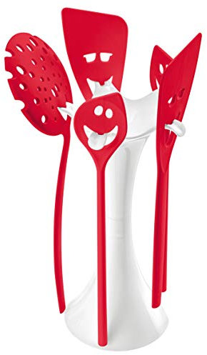 Koziol Meeting Point Support de Cuisine en Plastique Blanc/Rouge 14,8 x 19 x 36 cm
