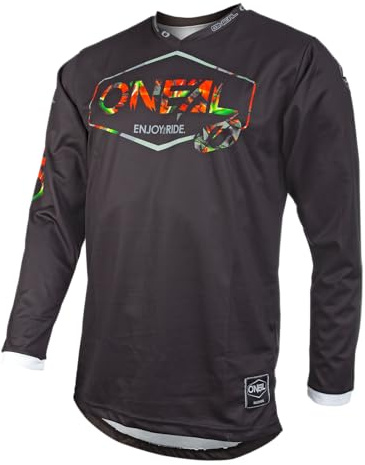 O'NEAL | Motocross Jersey | Enduro MX | Breathable fabric, Maximum freedom of movement, Extended back | Jersey Mahalo | Adult | Black Multi | Size L