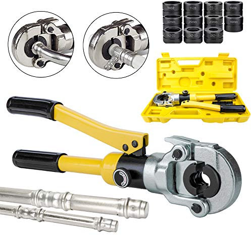 CGOLDENWALL Crimpadora Hidráulica Alicate de Engarzado Maunual Multicapa φ15-25 / φ16-32 para Tubo de Acero Inoxidable/Tubo de Aluminio-plástico (Tubo de Aluminio-plástico, Molde A: φ16-φ32)