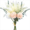 KIRIFLY Künstliche Blumen Unechte Pampasgras Getrocknet Phragmites Dekozweige Eukalyptus Blumenarrangements Blumenstrauß Seidenblumen für Inneneinrichtung Dekoblumen (Champagner weiß)