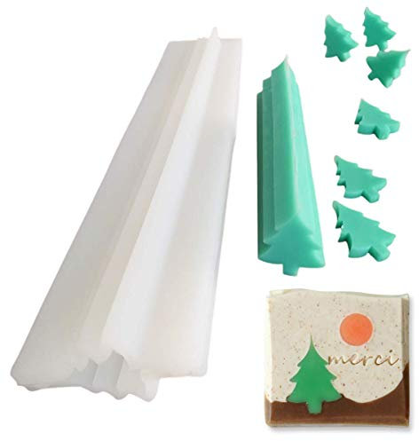 3D-Weihnachtsbaum-Silikonform mit langer Röhre, Tannenbaum, Säulen, Schokolade, Süßigkeiten, handgefertigte Kerzen, Seifenherstellung