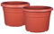 BigDean 3X Blumentopf Ø 20 cm Farbe Terrakotta Kunststoff Pflanztopf Containertopf Übertopf Pflanzkübel rund 20 x 14,5 cm