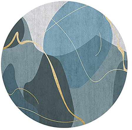 ZZBBZZ-YJ Nordic Area Teppiche Runder Teppich für Wohnzimmer Schlafzimmer oder Küche, blau/grau - 80cm 100 cm 120 cm 140 cm 160cm 180 cm 200 cm 300 cm (Size : Durchmesser 200cm)