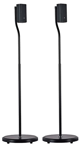 LJHU Black Speaker Stand Pair, Compatibility Bose, Adjustable Height, Durable Metal Construction, Easy to Assemble, Universal Fit, Part Number 78951