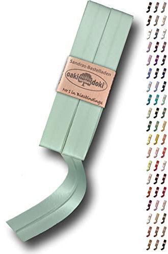 Sandras-Bastelladen Schrägband/Einfassband Satin gefalzt 2m x 20mm 406-Hell-Mint