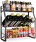 Especiero de cocina de sobremesa de 3 niveles, 430 x 17 x 420cm ferroso.