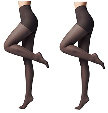 Conte elegant modellierende Damenstrumpfhose 2er Pack - ACTIVE 40 DEN - Stimuliert die Blutzirkulation formende Feinstrumpfhose Damen Strumpfhose - Farbe Schwarz Größe 3