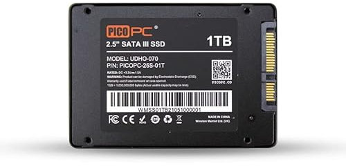 PICOPC SSD 1TB 2,5 Zoll SATA 3.0 SSD - bis zu 550 MB/s - Laptop/Desktop/Mini-PC-Speicher (3D NAND internes Solid State Drive)