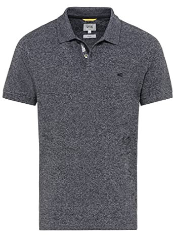 camel active Herren Kurzarm Poloshirt Regular Fit aus nachhaltigem Baumwollmix in Blau, Dunkelgrau, Grau und Grün Dunkelgrau Menswear-S