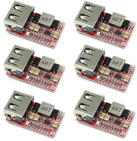 XTVTX 6 Stück DC-DC 6-24V to 5V 3A USB Charger Step Down Power Supply Module,DC-DC Buck Spannungsregler Modul,DC-DC Abwärtsmodul USB-Ladegerät für Mobiltelefone