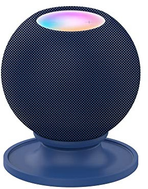 KUTEWEU Silikon Base Anti-Rutsch-Pad, 2 in1 Homepod schützende Basis Desktop Stand Mount Base Pad Halter kompatibel mit HomePod/HomePod Mini Lautsprecher-Tisch-Halter stoßfest Untersetzer (Dunkelblau)