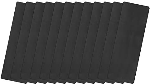 QUARKZMAN 12 Stück Leere Metall Karten 80x30x0.3mm, Schwarz Metallkarte Aluminium Platte mit 2 Loch 3mm Durchmesser für Klingelschild Visitenkarten Namensschilder Briefkasten Türschilder