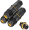 PEBA Kabelverbinder Wasserdicht 3 polig, IP68 Wasserdichte Kabelverbinder 4-12mm Kabeldurchmesser, Verteilerdose außen, 3-Leiter, Verbindungsklemme mit Hebel für Outdoor, 3 Stück Abzweigdose Schwarz