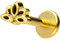 PIERCINGLINE Titan Labret mit Push Fit LOTUSBLÜTE Piercing Ohr Helix Tragus Conch Goldfarben 1x5 mm