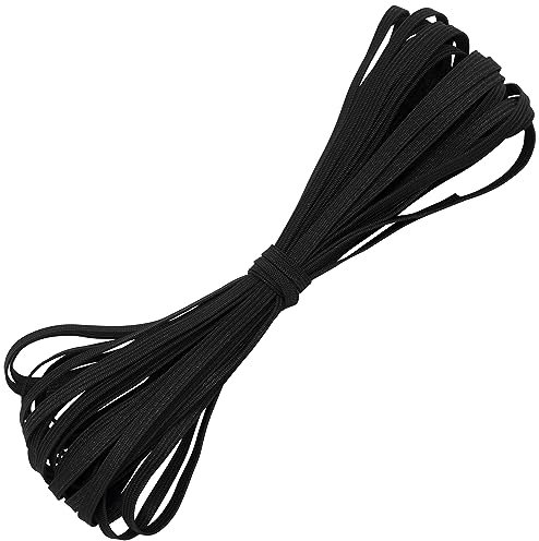 AERZETIX - C67521 - Bande élastique plate tressée 10 mètres - largeur 6 mm - en polyester + latex - couleur noir