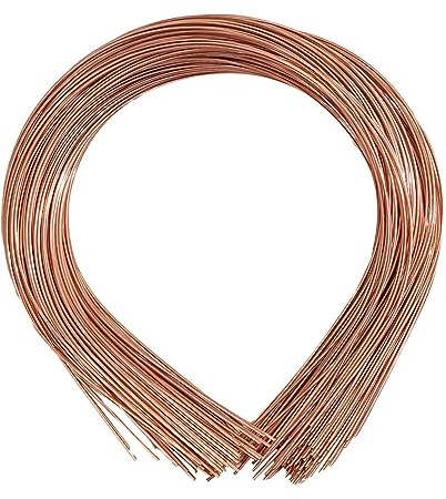 50Pcs Plain Metal Headbands for Crafts Thin Wire Hairband Smooth DIY Craft Supplies Handmade Blank Headbands for Crafting Headband Frame, Copper