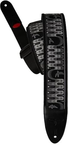PRS 2.4 Padded Guitar Strap w/FLASH, Custom Jacquard Birds Wavelength, Charcoal